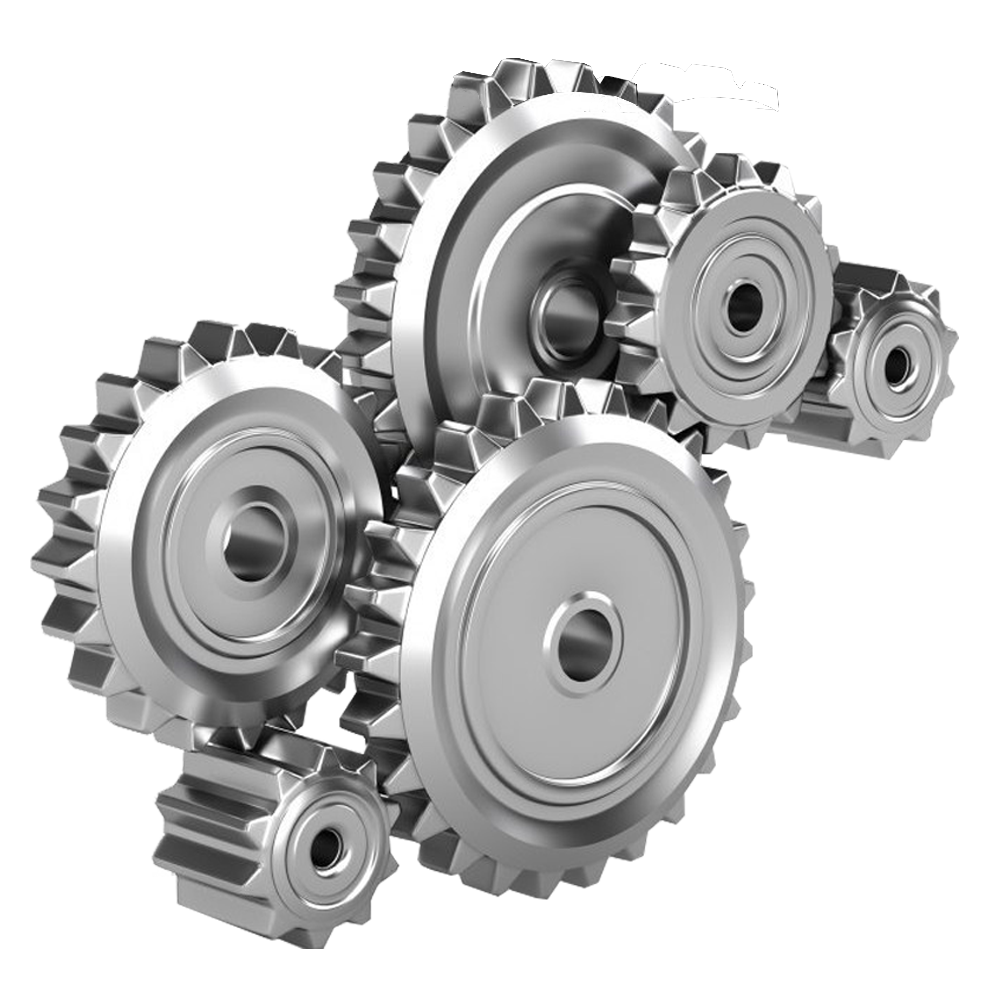 a group of silver gears